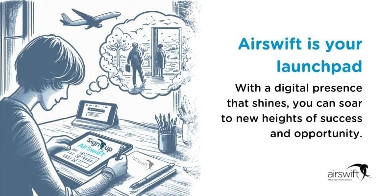 Young professional envisioning global connectivity, hinting at digital opportunities